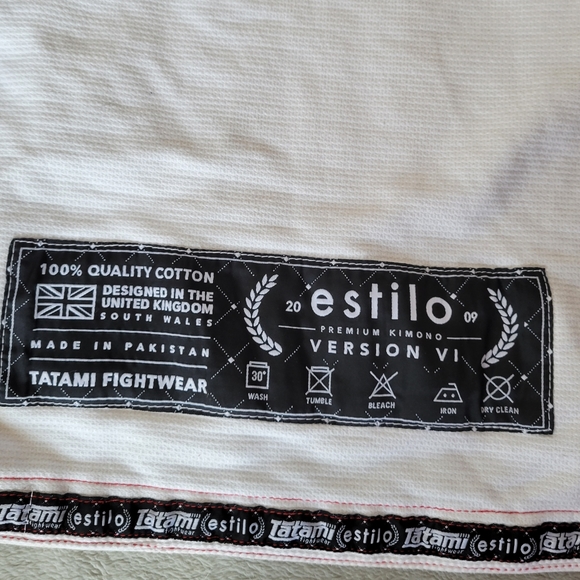 Estilo VI Tatami Jacket Red On White Jiu Jitsu Fightwear Version VI Size A3S - Picture 9 of 13